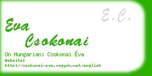 eva csokonai business card